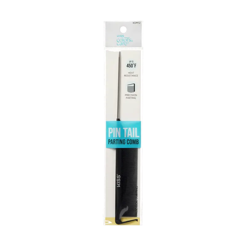 Kiss Colors & Care Pin Tail Parting Comb | Parting Comb , Rat Tail Comb, Heat Resistant