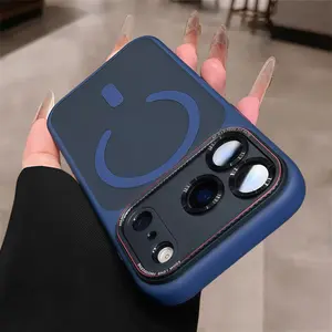 【 iPhone17 case 】Orange Lycra Scrub Liquid Skin Sense Magnetic Phone case iphone17 Pro Max 16 15 for iPhone case silicone soft shell TPU shockproof