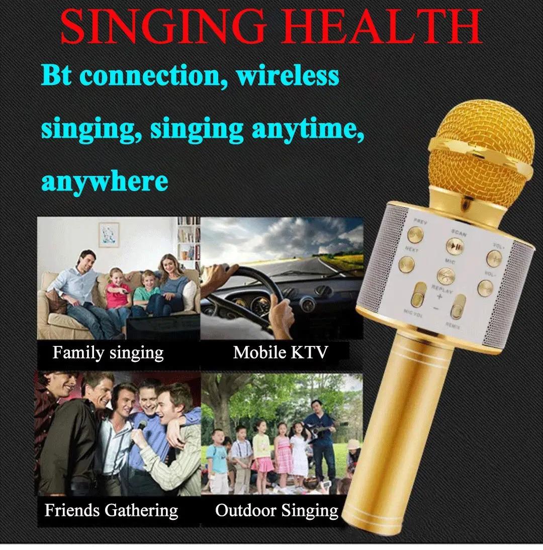 Karaoke Microphone for Kids & Adults  Bluetooth Singing Mic Echo Effect, Built-in Speaker Portable for Party Travel Gifts