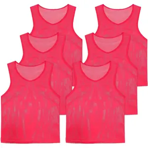 Set of 6 Mesh Practice Jersey Scrimmage Vest Team Football Soccer Training Bibs for Sports Adult Child Youth