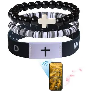 Christian Scripture Wristbands, WWJD Bible Verse Scan Bracelets, Religious Gifts for Men Women, Christmas  Religious Faith Scripture Gifts for Women Men Stackable Fashionable