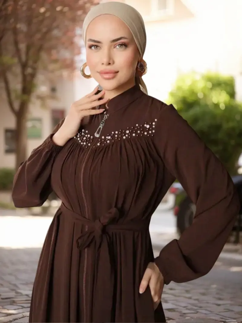 Brown abaya outfit - TikTok Shop