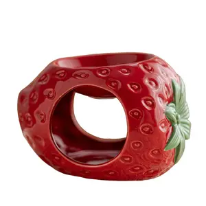 Ceramic Fruit Creative Candle Holder, Essential Oil Diffuser, Aromatherapy Wax Melter, Valentine's Day Mother's Day Christmas Decor