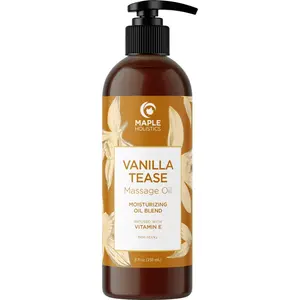 Maple Holistics Vanilla Tease Massage Oil for Home or Professional Use Body Care Fragrance Nourishing body oil Smooth For Men Women All Skin Types Scent Scented Jojoba Cosmetic