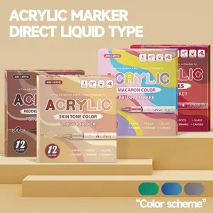 Acrylic Marker Pen Set Macaron Colors for Artists Students for Artwork & School Supplies Versatile Drawing Pens Artist Bundle