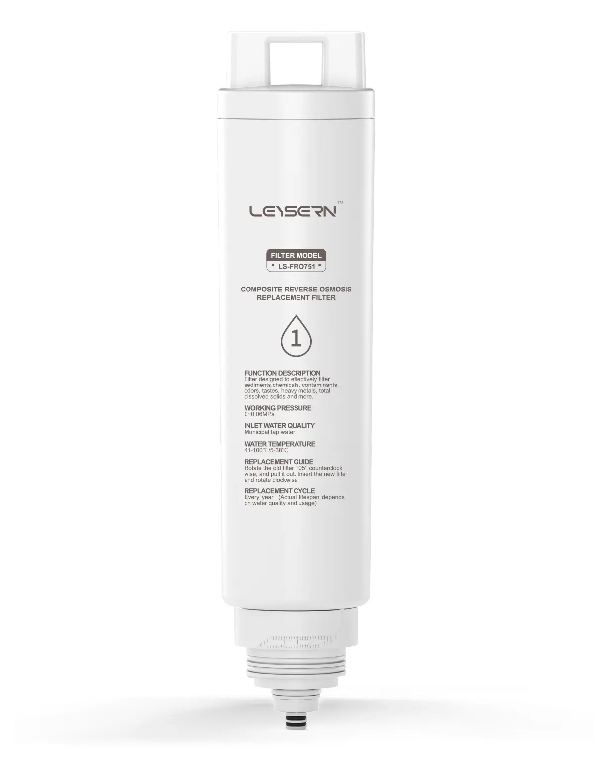 Leysern Reverse Osmosis System Countertop Replacement Filter LS-FRO751