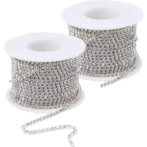 21.8 Yards 2.5mm Rhinestone Chain  Chain Rhinestone Ribbon for Crafts -