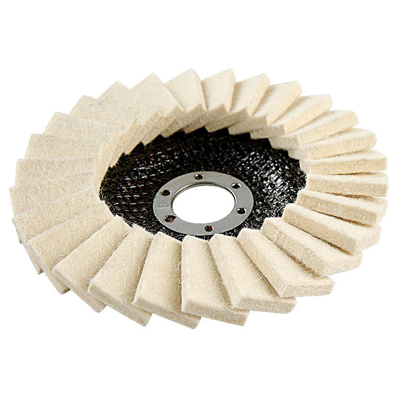 3PCS 5inch Wool Polishing Wheels Buffing Pads AngleGrinder Accessories Grinding Disc for Metal GlassCeramic Polishing