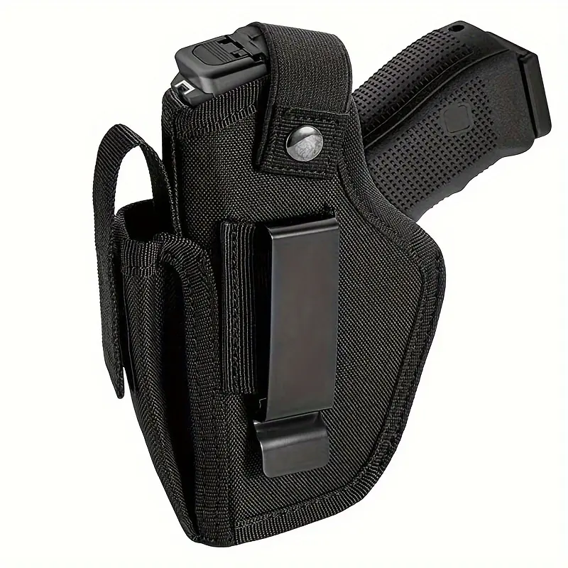 Universal Concealed 9mm Pistol Gun holster - Dual Wearable Inside/Outside, Equipped with Magazine Pocket, Suitable for Men and Women ,  with S&W M&P Shield   carry gun  iwb hybrid holster optic ready owb holster Matte Finish Concealment Holster MOS Gen 5