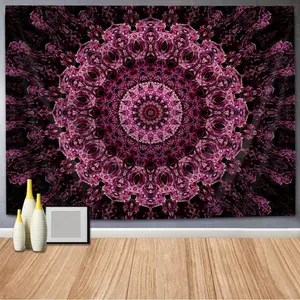 Vibrant Bohemian Mandala Pattern Polyester Tapestry for Wall Hanging, Living Room Bedroom Office Home Decor, Comes with Free Installation Package piggy bank father's day gifts,gifts boyfriend,gifts for girl adults,gifts under 100 dollars,cheap st trippy r