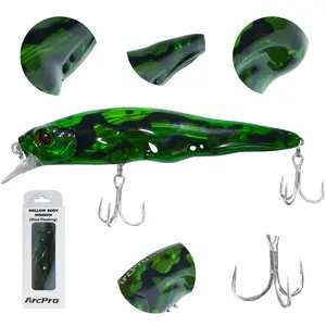 ArcPro Topwater Fishing Lures - Hard Swimbait , 3 8/9in 1/2oz Floating Lure with Hollow Cavity for Scent Attractant,for Bass,Pike,Trout,Freshwater & Saltwater