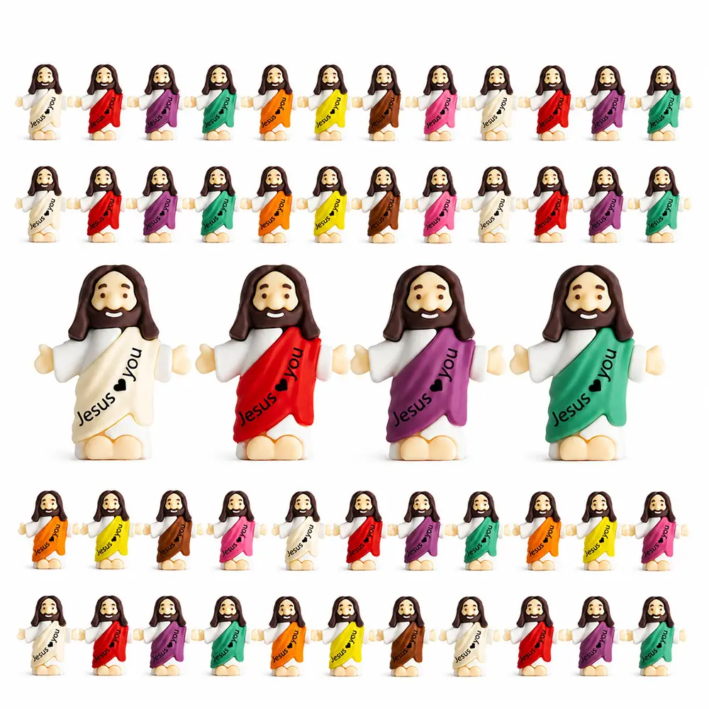 8-40Pcs Mini Jesus Figurines 1.4 Inch Jesus Loves You Tiny Christian Figures, Cute Faith Toys, Bible Class Rewards, Easter Egg Fillers, Church Gifts, Sunday School Prizes, Religious Party Favors, Inspirational Pocket Blessing Gifts