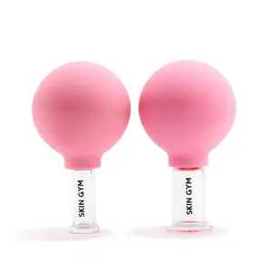 Skin Gym Glass Facial Cups Set - Smooth Squeeze for Radiant Glow & Tension Relief - 2 Sizes for Targeted Skincare Routine