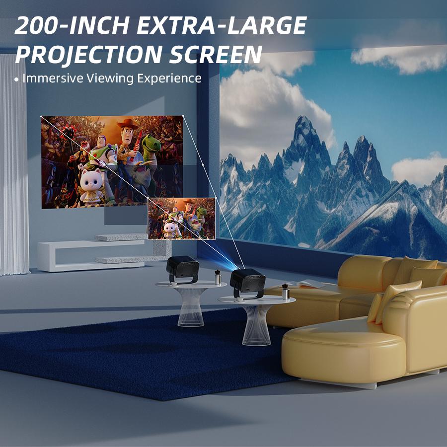 2026 upgraded black projector, Father’s Day gift, supports 4K/1280p HD Bluetooth projector with built-in speakers, portable summer outdoor mini movie projector, compatible with laptops, smartphones, smart TVs, Xbox, PS5, ideal birthday gift, USB flash dri