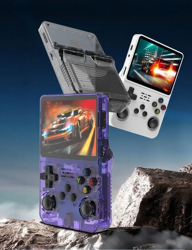 [Flash Sale]R36S Retro Video Handheld Game Console Linux System 3.5 in IPS Screen Built in 2500mAH Battery 32G+64G TF Card Preinstalled Gamess