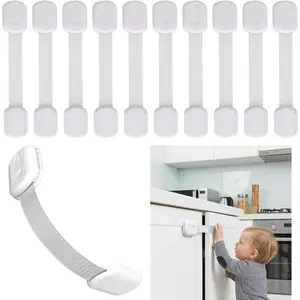 10 Pack Baby Proofing Cabinet Locks - No Drilling Required Child Proof Locks for Cabinets, Drawers Easy Installation Safety Reusable Childproof Cabinet Locks (Style 2)