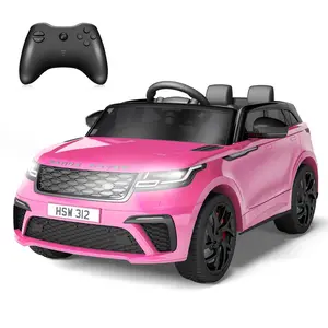 【GARVEE】12V Licensed Land Rover Electric Ride-On Car for Children Aged 3 and Above with Remote Control, LED Lights, Built-In Music, Rocking Feature, and Pull Rod for Easy Transport