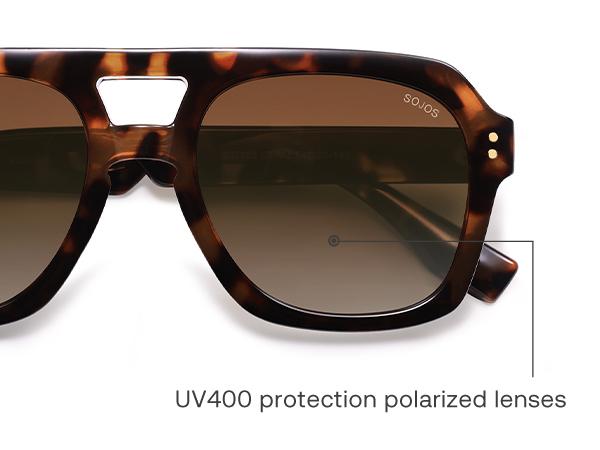 SOJOS Retro Thick Polarized Aviator Sunglasses for Women Bold Square Pilot Shades