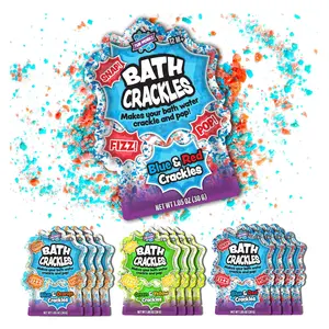 Tub Works Bath Crackles 12-Pack Blue & Red Crackle & Pop Sensory Bath Toys for Kids & Toddlers Non-Toxic Fragrance-Free Fizzy Fun Baby Registry - Boys