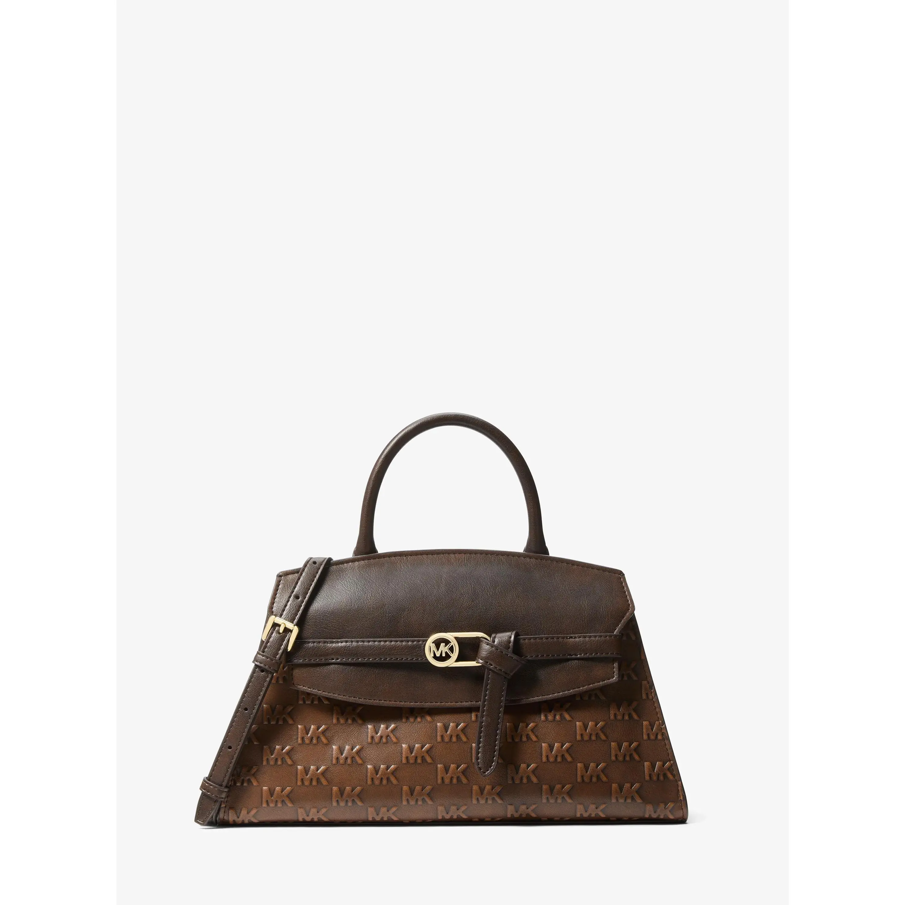 Greta Medium Logo Embossed Satchel