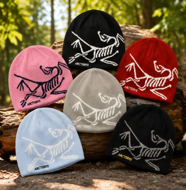 Skiing Season - Arc"teryx Bird Head Toque Y2K Classic Unisex Winter Beanie Multi-Color Variant Grid | Breathable Wool Blend Thermal Knit Cap- Frozen Peak Climbing Skiing Snowboarding Outdoor Wear