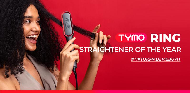 【Sleek & Curls Forever】 TYMO AIRFLOW + RING Holiday Gift Set Curling Iron & Hair Straightener Brush 2-in-1 Styler for Smooth Frizz-Free Results