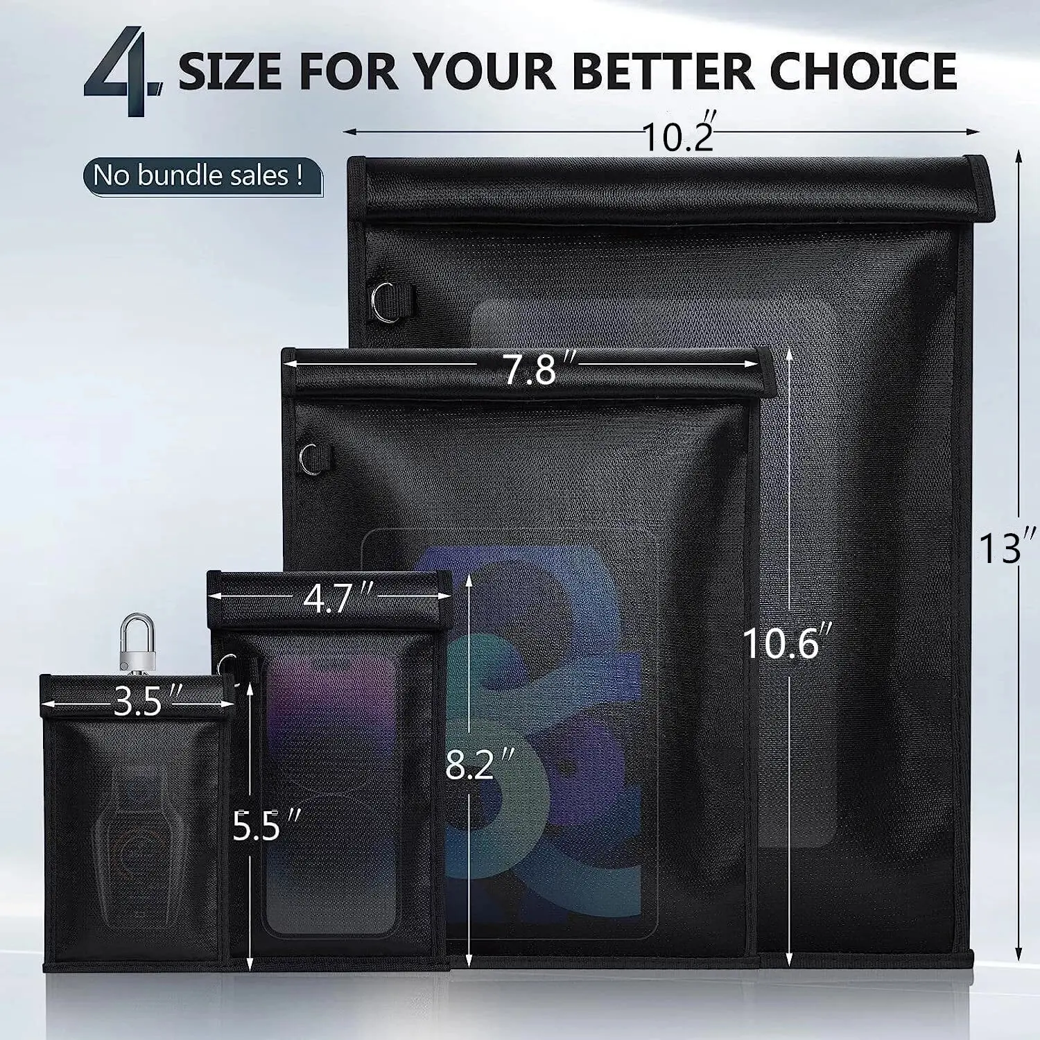 4Pack Faraday bags Handbags incorporating RFID blocking technology