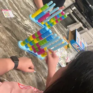 Relatable Color Stack Challenge - Fast-Paced Color Matching Puzzle Game for Fun Parties & Family Game Night Includes 2 Stack Racks 50 Challenge Cards 80 Rings & Instructions