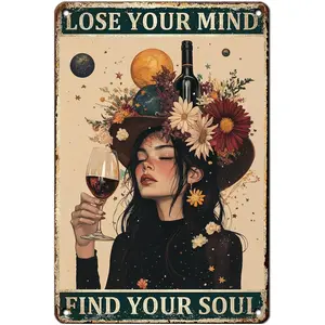 Metal Tin Sign Lose Your Mind Find Your Soul Vintage For Home Outdoor Indoor Office Bar Yard Decor 8x12 Inch Wall Room Bathroom Sea Turtle