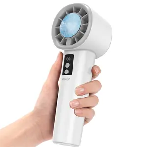 Miniso Portable Handheld Ice Fan, 120-Speed Strong Wind, 3000 mAh 8h Battery, LED Display, USB Rechargeable, USB Charging, Suitable For Outdoor & Office Use Protection Charging