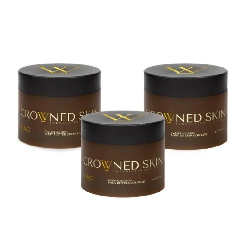 Crowned Skin 3-Pack Body Butter Cologne Bundle | 4.4oz Per Jar, Select Your Fragrance: King, Reign, Monarch, Prince, Empire