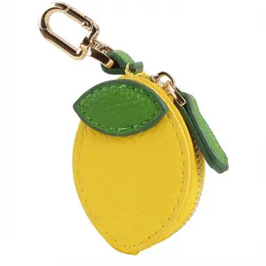 Fruit-Shaped Coin Purse, Makeup Bag, Airtag Storage Pouch, Lemon Mini Wallet, Keychain Ornament, Multifunctional Hook-Style Box for Earphones, Mini Portable Storage Box, Keychain Accessory Bag bagcharm charm