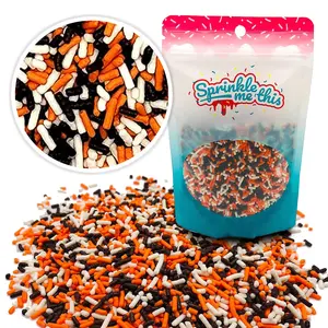 Shades of the Night Sprinkle Mix - Halloween Jimmies - Orange, White & Black Edible Sprinkles for Cakes, Cupcakes, and Treats