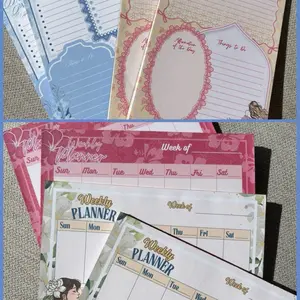 Planner Pads Cute Design 5.4 x 8 Inch 50 Sheets Smooth White Paper Chipboard Backing Ideal for Teacher Appreciation Week Christmas Gifts