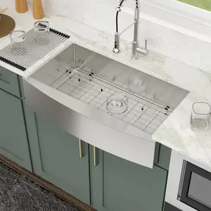 Logmey 36 Inch Stainless Steel Farmhouse Kitchen Sink 36x20 Undermount Apron Front Farm Sink 16 Gauge Single Bowl 9" Deep Farm Sinks 36x20x9