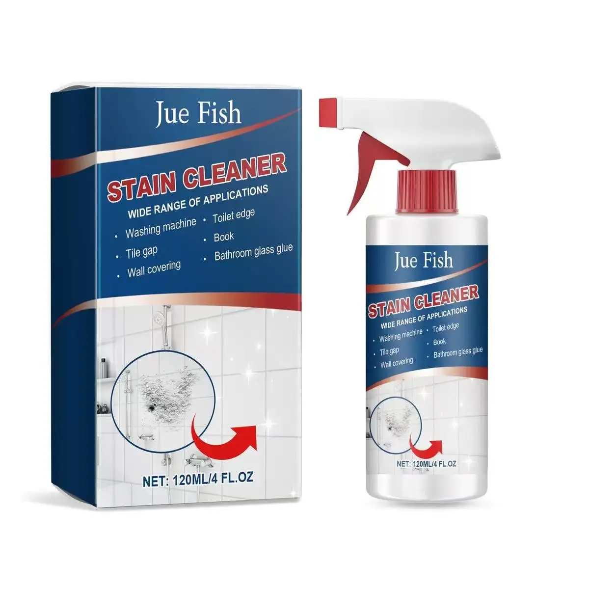 Multi-Purpose Bathroom Stain Cleaner, Jue Fish Tub & Tile Cleaning Solution, Effective Rust Removal for Bathrooms, Easy-To-Use Formula