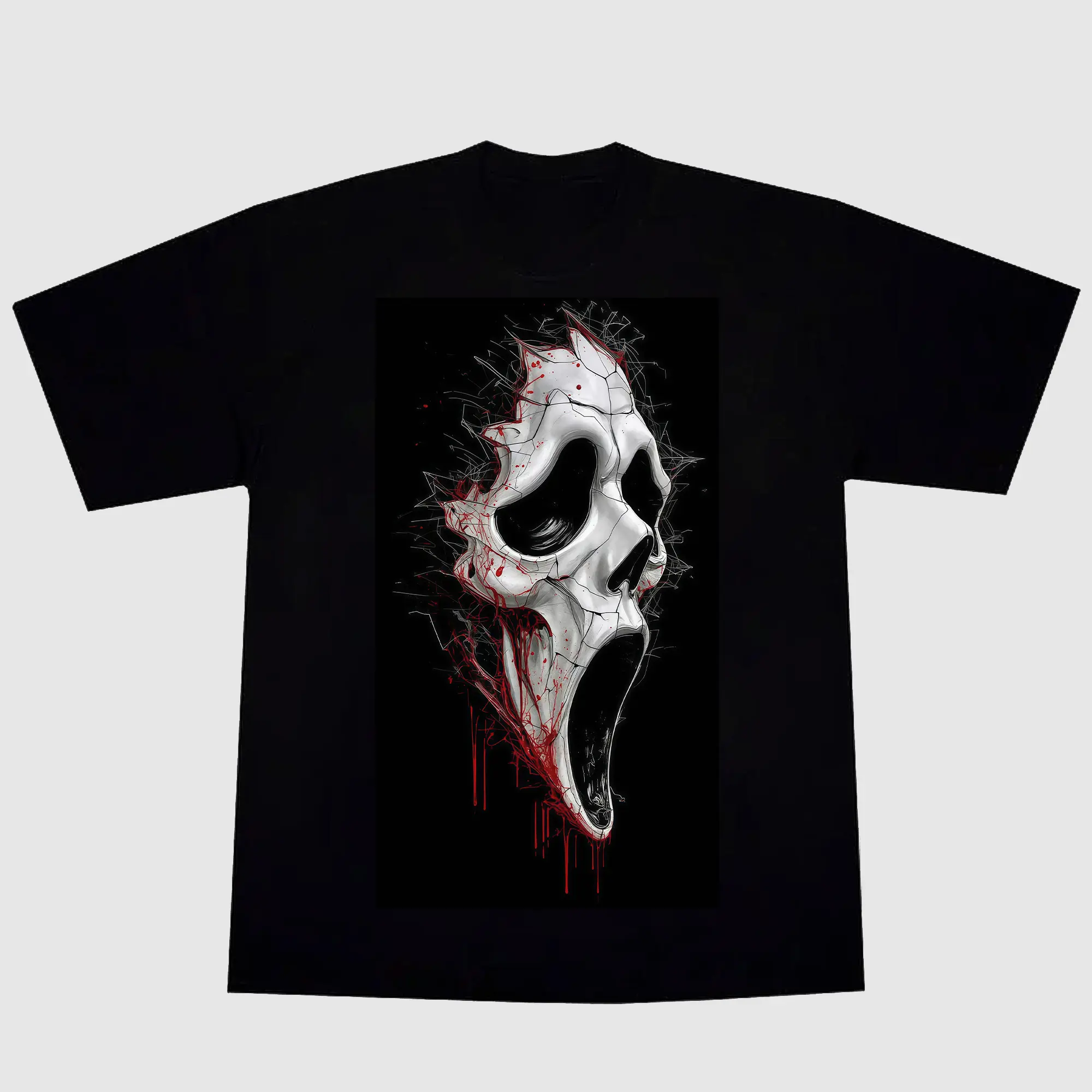 Ghostface Scream Mask Men's Short-Sleeve Sporty Chic Sports T-Shirt - Breathable Gym Fashion Athletic Top for Fitness for Everyone, Hiking/Light Outdoor Activities, Breatheable Sports T-Shirt