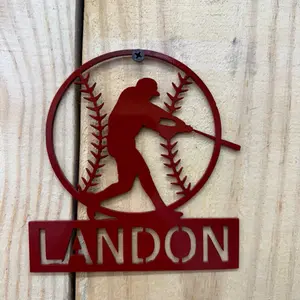 Personalized metal baseball ornament