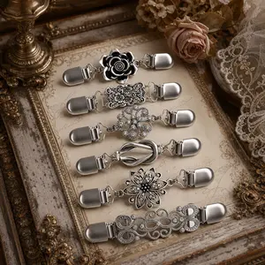 6 Pieces Vintage Shirt Dress Cardigan Clip Set – Waist Clips & Brooch for Women, Adjustable Fit for Sweater, Shawl, Jacket – No Pin Holes, Keep Garments Secure & Stylish