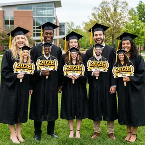 1pc Custom Cardboard Face on a Stick for Graduation 2026, Personalized Big Head Cutout, Senior Night Sports Prop, Graduation Parade Sign