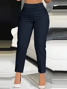 Women's asymmetrical belt solid color casual pants, made of high-quality, Woven, comfortable and skin-friendly fabric, suitable for office and travel fashion Bottom