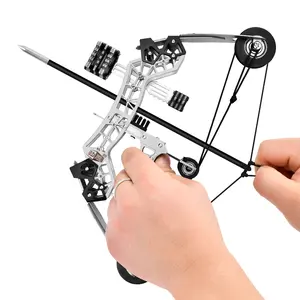 Stainless Steel Mini Composite Bow for Beginners Adjustable Tension Ambidextrous Design Perfect for Target Games & Holiday Gift