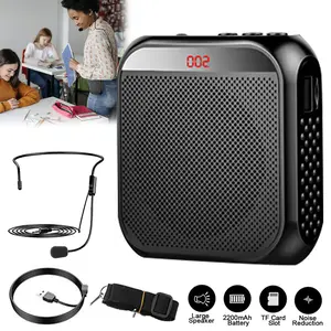 Portable Voice Amplifier for Teachers, 2200mAh Rechargeable Personal Amplifier Mic PA System Headset Microphone with Speaker for Teachers, Training, Meeting, Tour Guide, Yoga, Classroom