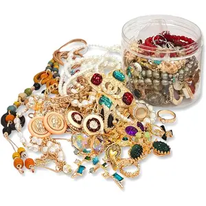 A Captivating Jewelry Jar Filled with a Stunning Collection of Women'S Additions Including Necklaces, Earrings, Rings, Bracelets, Making It a Perfect Birthday Present for Her