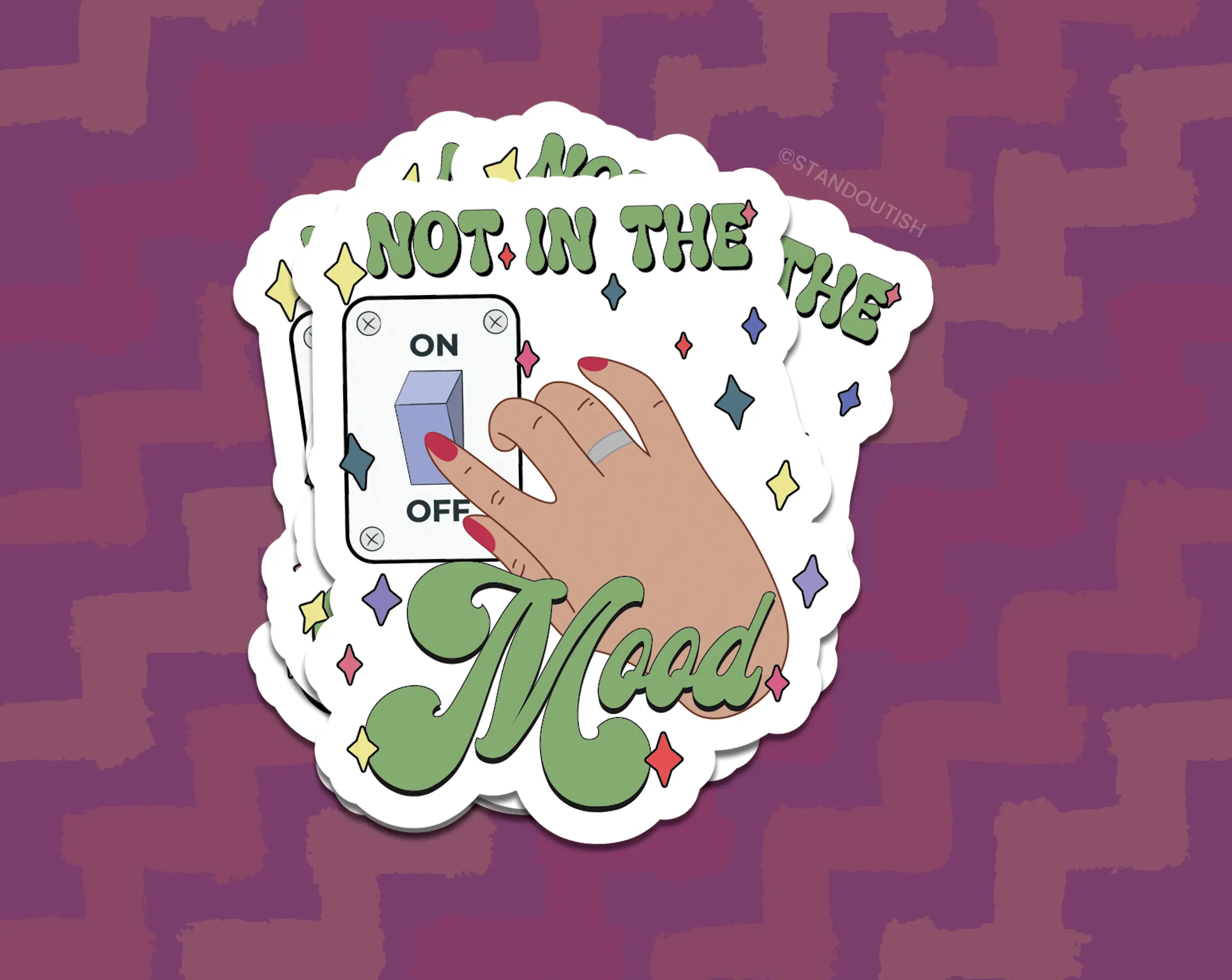 Not in the Mood Off Switch Emotional Sticker | Emotional Mental Health Sticker, Moody, Sad Girls, Mental Health Humor, Laptop , Water Bottle Decal, It's Just One of Those Days