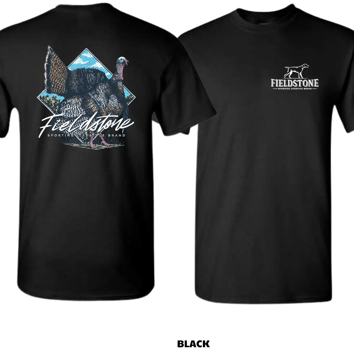 Turkey Hunting Funny T-Shirt - Fieldstone Wild Turkey Graphic Tee, Cool Clother, Premium Cotton, Vintage Outdoor Style, Soft & Stylish Fit, StreetwearEverydayOutfit, ClothesForYou