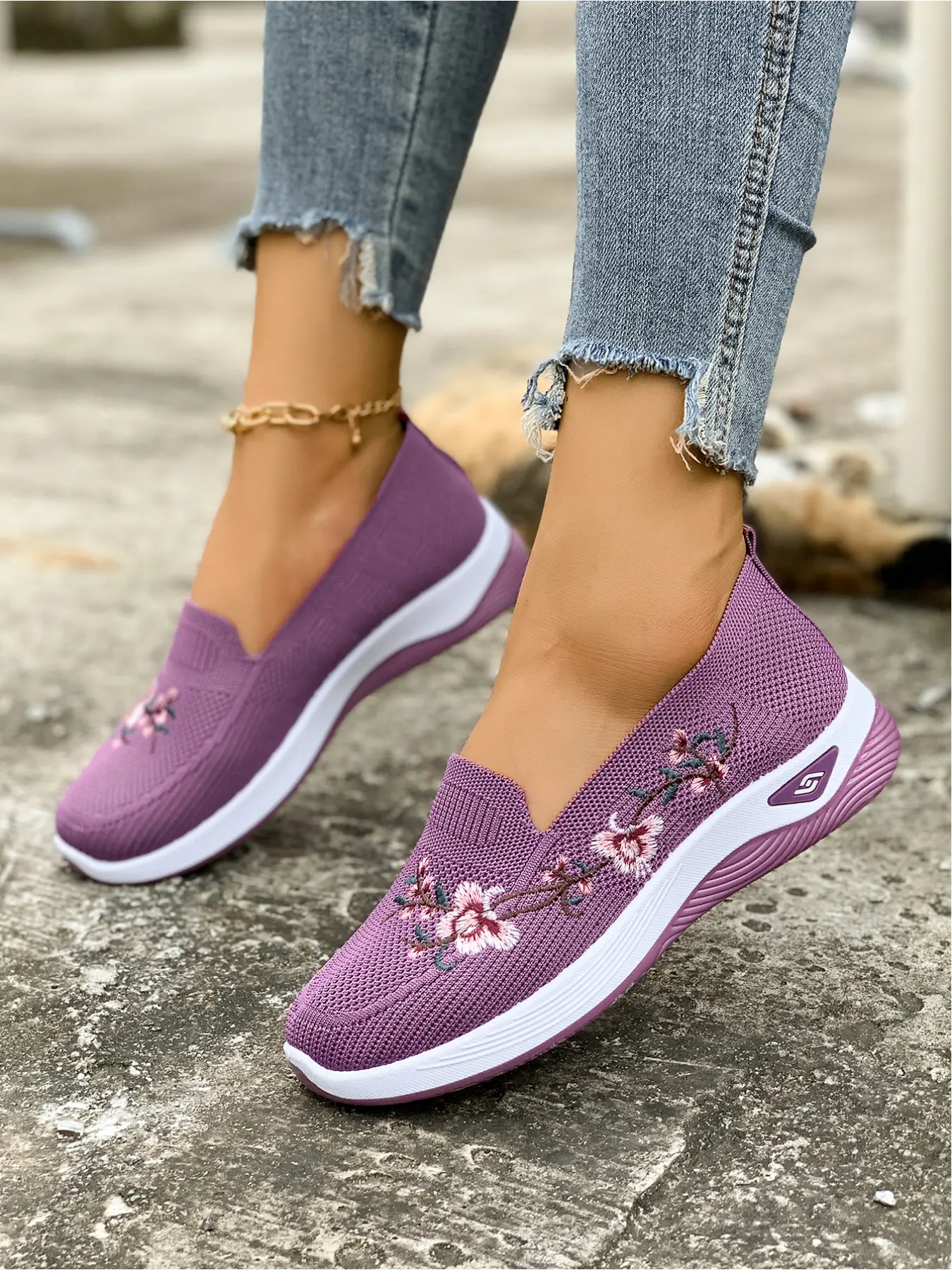 Women's Casual Shoes, Leisure Shoes, Slip On Style, Breathable Mesh, Comfortable Lightweight, Soft Sole Anti-Slip, All Seasons, Textile Upper, Rubber Sole, Walking Shoes, Casual Breathable Footwear