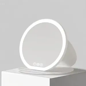 Portable LED Makeup Mirror with Fill Light Foldable Tabletop Dressing Mirror for Dormitory or Office Box Packed Decor