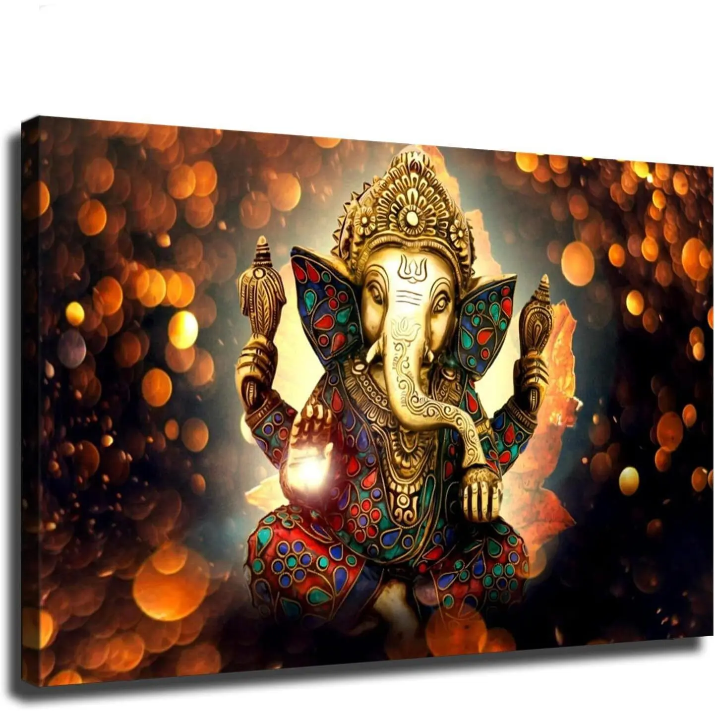 Wall DecorGanesha Hindu God Pictures Poster Canvas Prints Modern Office Living Room Colorful Gifts Decoration Religious Ornaments