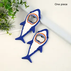 Ocean Shark PVC Soft Rubber Bottle Opener, Creative Beer Soda Silicone Opener, Durable and Easy-To-Use Design, Perfect for Parties and Home Use